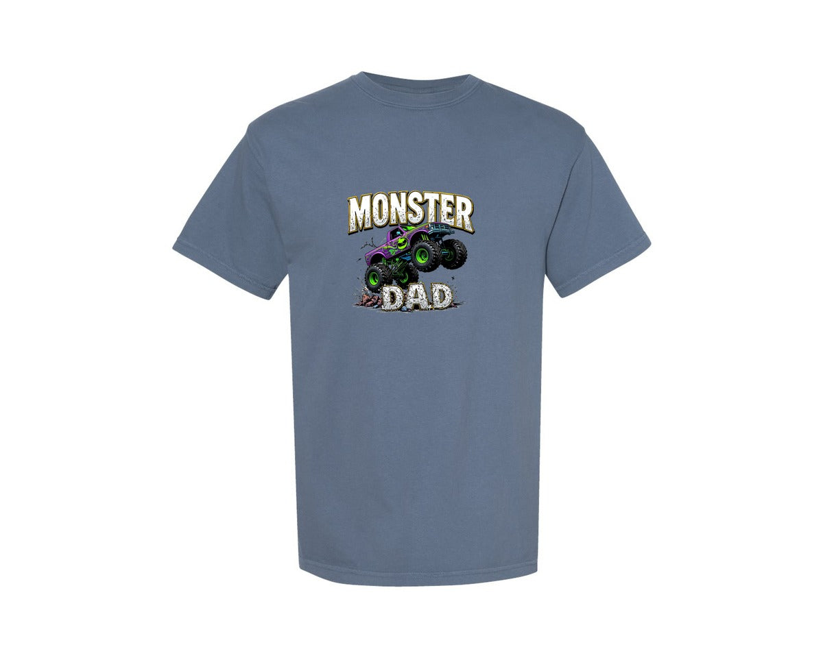 brand:Comfort Colors|color:Blue Jean|Fathers Day Monster Truck T Shirtdesign Graphic T-Shirt