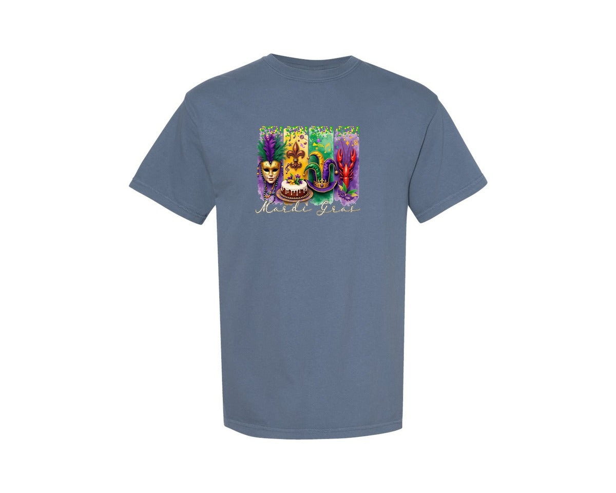 brand:Comfort Colors|color:Blue Jean|Mardi Gras Coquette 2 Graphic T-Shirt