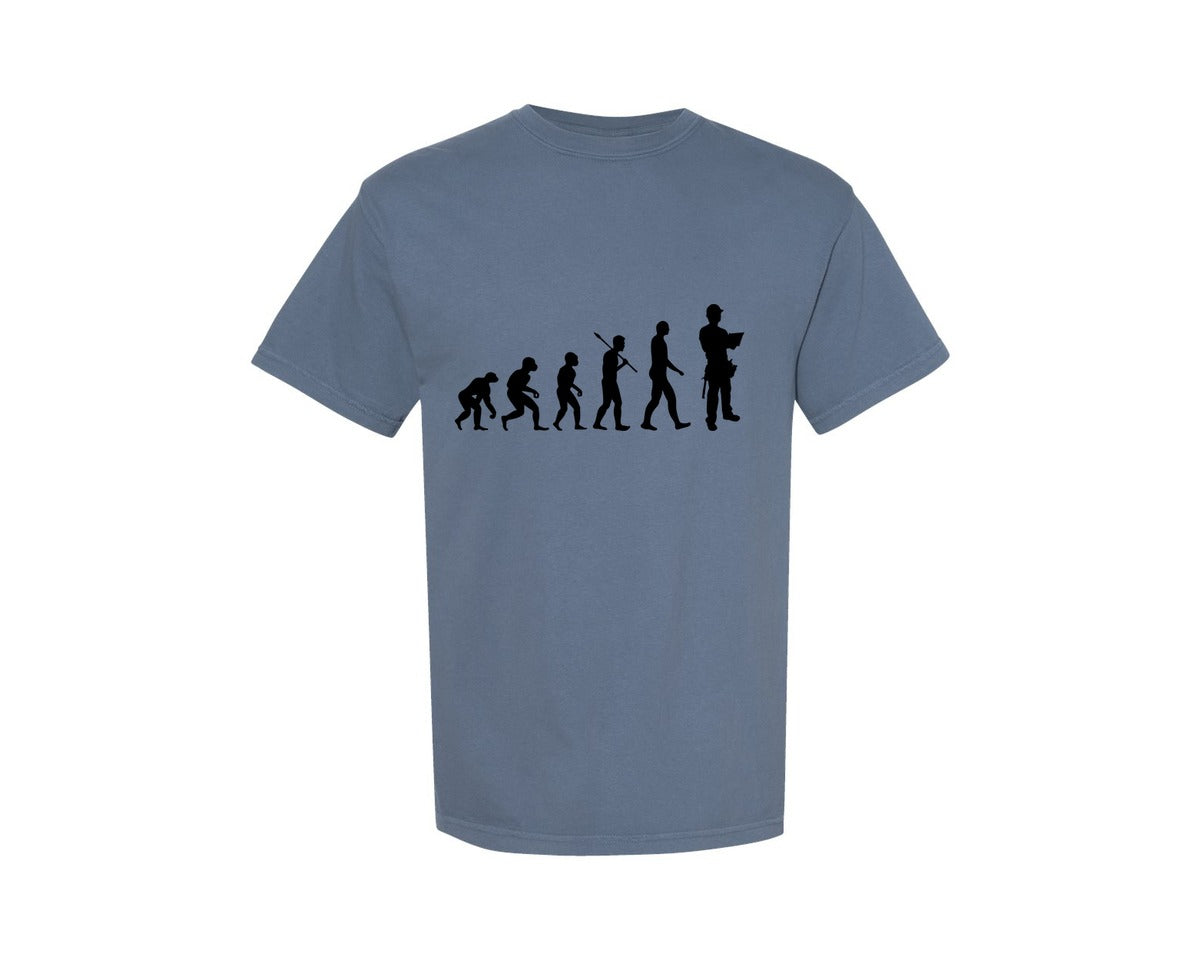 brand:Comfort Colors|color:Blue Jean|Engineer Evolution Graphic T-Shirt