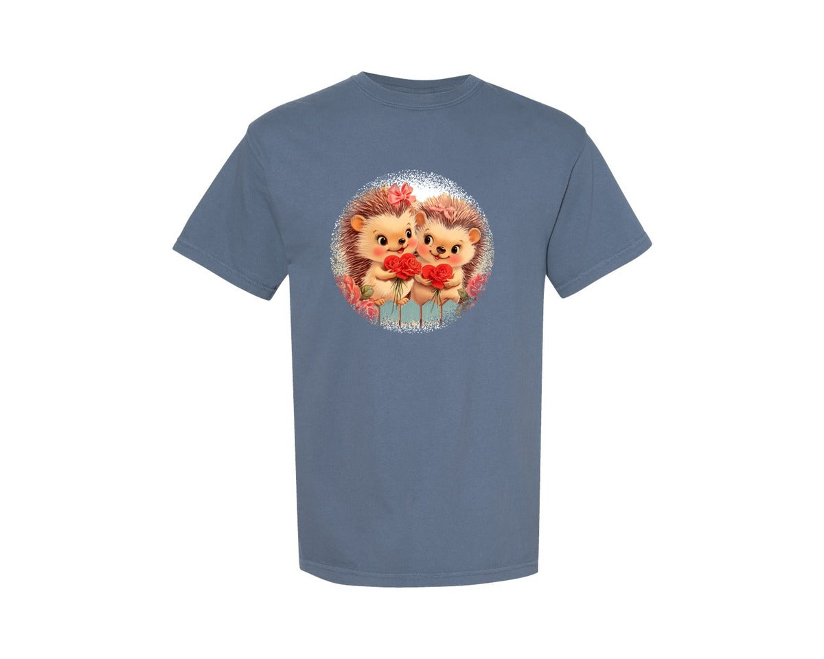 brand:Comfort Colors|color:Blue Jean|Vintage Valentine Round Tshirt 28 Graphic T-Shirt