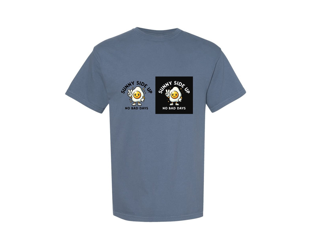 brand:Comfort Colors|color:Blue Jean|Sunny Side Up Egg Peace Design Graphic T-Shirt