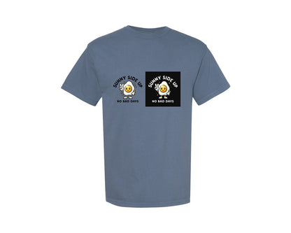 brand:Comfort Colors|color:Blue Jean|Sunny Side Up Egg Peace Design Graphic T-Shirt