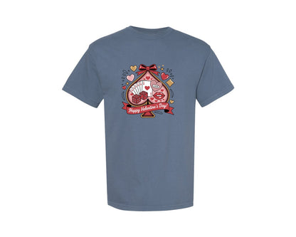 brand:Comfort Colors|color:Blue Jean|Western Valentine Happy Valentines Graphic T-Shirt