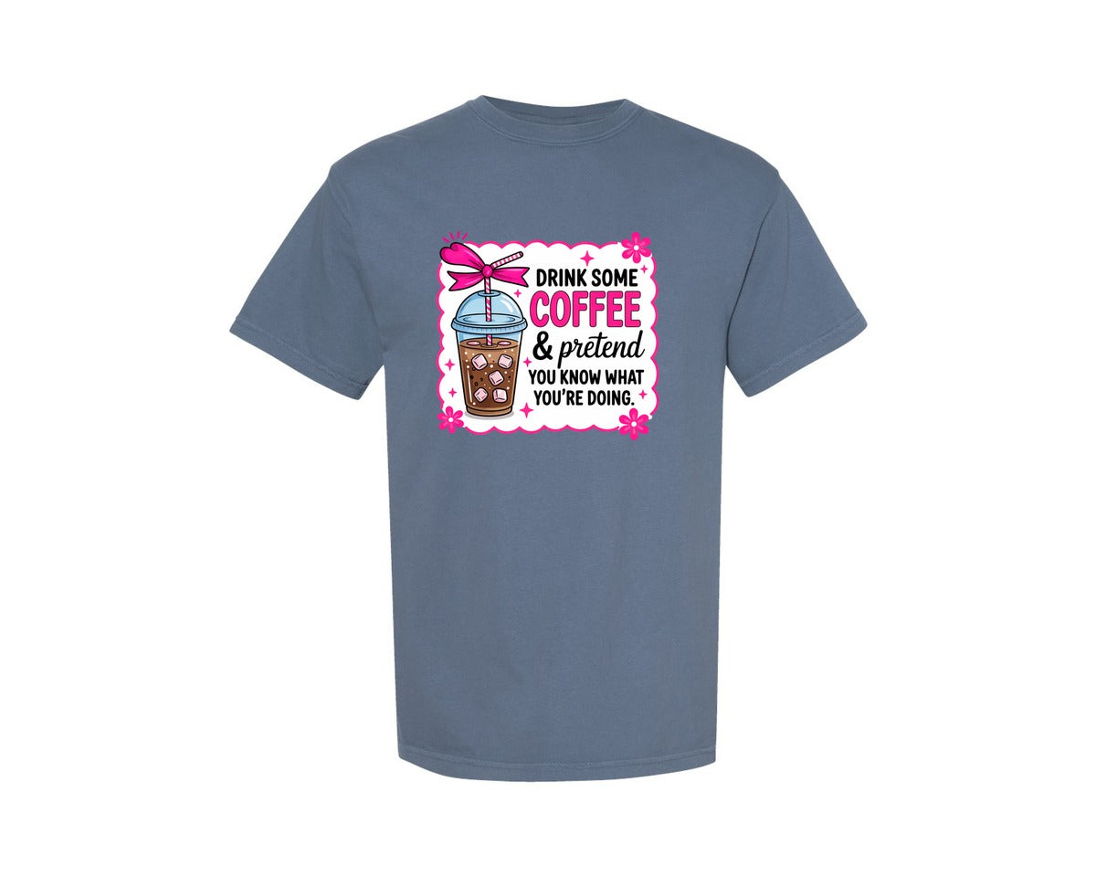 brand:Comfort Colors|color:Blue Jean|Coffee Sarcastic Mental Health Graphic T-Shirt