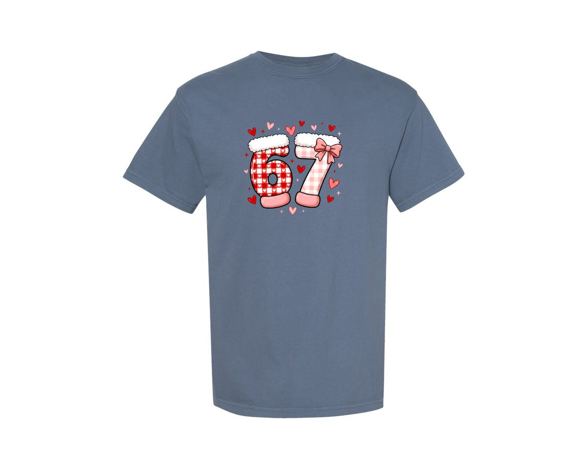 brand:Comfort Colors|color:Blue Jean|Cute Viral 67 Valentine Graphic T-Shirt