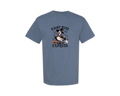 brand:Comfort Colors|color:Blue Jean|Funny Halloween Goose Spooky Goose Graphic T-Shirt