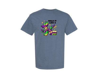 brand:Comfort Colors|color:Blue Jean|Walk It Like A Mardi Gras 3 Graphic T-Shirt