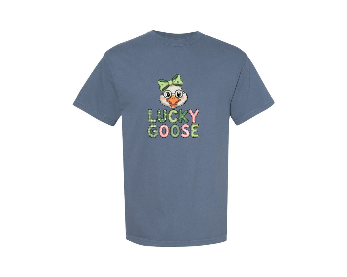 brand:Comfort Colors|color:Blue Jean|Lucky Goose Cute St Patricks Day 2 Graphic T-Shirt
