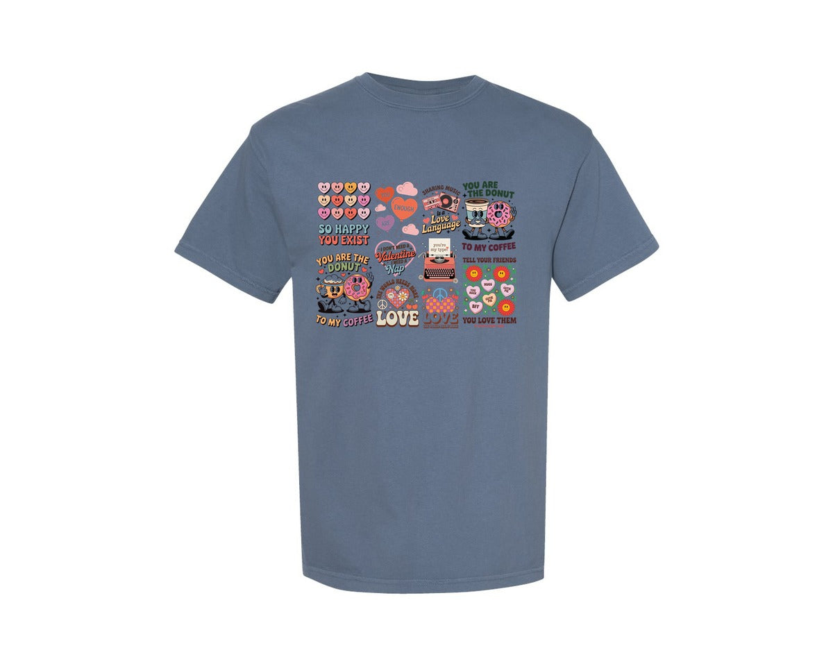 brand:Comfort Colors|color:Blue Jean|Retro Valentines Day 57 Graphic T-Shirt