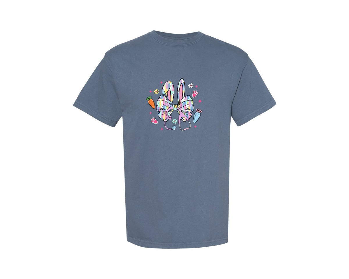 brand:Comfort Colors|color:Blue Jean|Nurse Easter Bunny 2 Graphic T-Shirt
