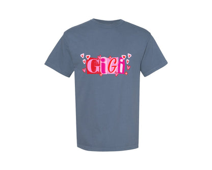 brand:Comfort Colors|color:Blue Jean|Gigi Valentine Ransom Letter Graphic T-Shirt