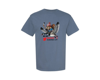 brand:Comfort Colors|color:Blue Jean|We Are Canada Elbows Up 2 Graphic T-Shirt