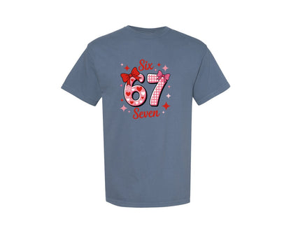 brand:Comfort Colors|color:Blue Jean|Coquette Valentine 67 Six Seven 17 Graphic T-Shirt