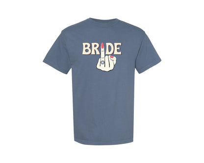 brand:Comfort Colors|color:Blue Jean|Bride Funny Engaged Ring Graphic T-Shirt