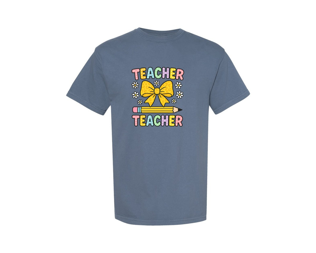 brand:Comfort Colors|color:Blue Jean|Coquette Teacher Back To School 38 Graphic T-Shirt