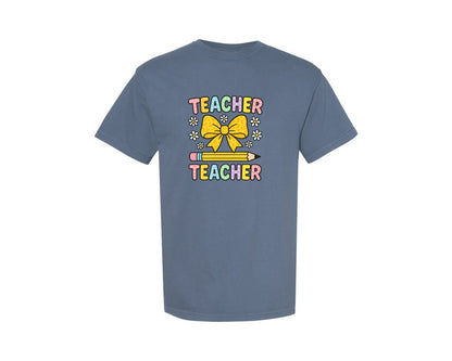 brand:Comfort Colors|color:Blue Jean|Coquette Teacher Back To School 38 Graphic T-Shirt