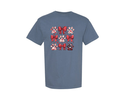 brand:Comfort Colors|color:Blue Jean|Dog Mom Valentine Coquette Design Graphic T-Shirt