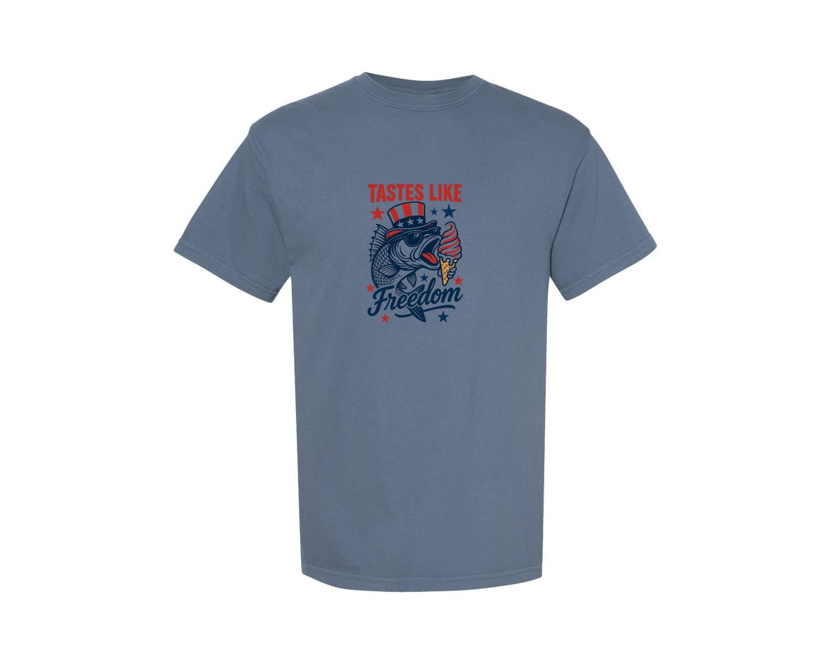 brand:Comfort Colors|color:Blue Jean|Tastes Like Freedom 4Th Of July 3 Graphic T-Shirt