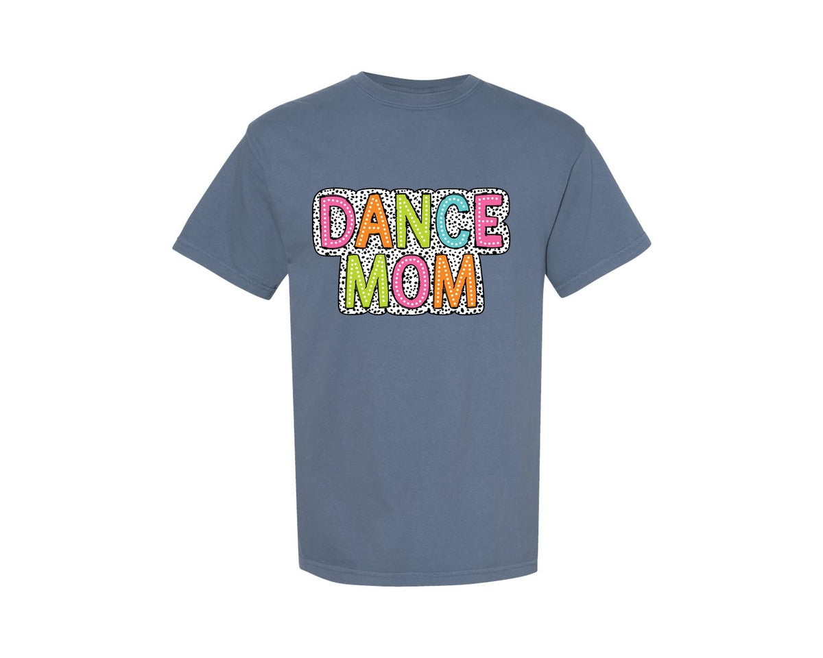 brand:Comfort Colors|color:Blue Jean|Dance Mom Dalmatian Dots Graphic T-Shirt