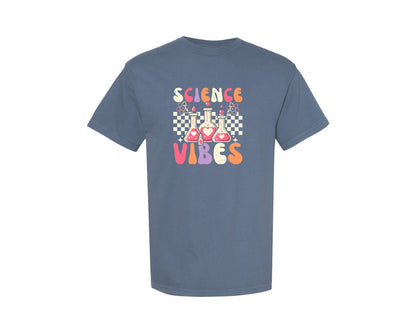 brand:Comfort Colors|color:Blue Jean|Groovy Science Vibes Chemistry T Shirt Graphic T-Shirt