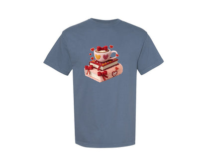 brand:Comfort Colors|color:Blue Jean|Faux Yarn All Booked For Valentines Graphic T-Shirt