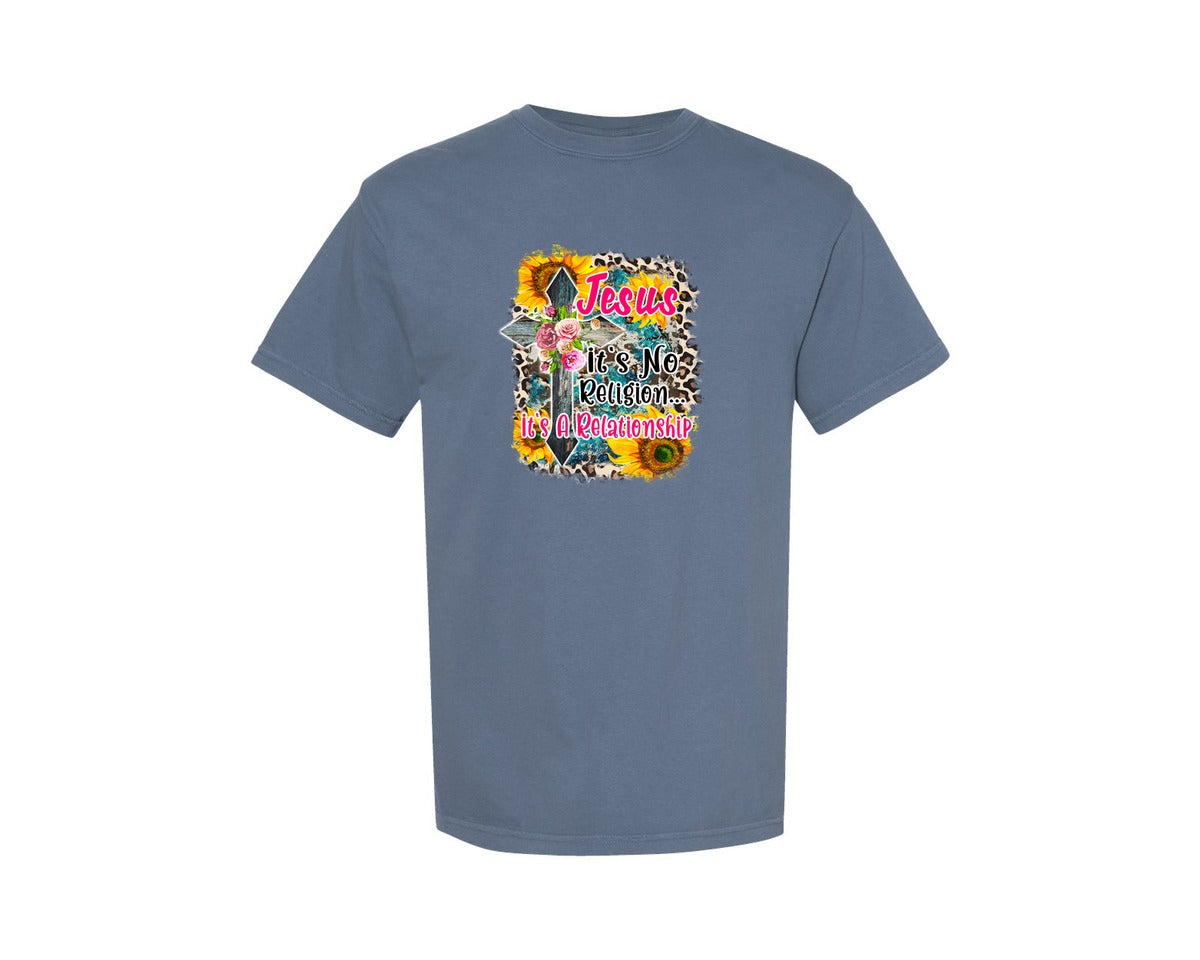 brand:Comfort Colors|color:Blue Jean|Christians Religious Jesus It Graphic T-Shirt