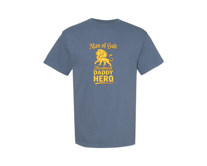 brand:Comfort Colors|color:Blue Jean|Mens Christian Man Of God Husband Graphic T-Shirt