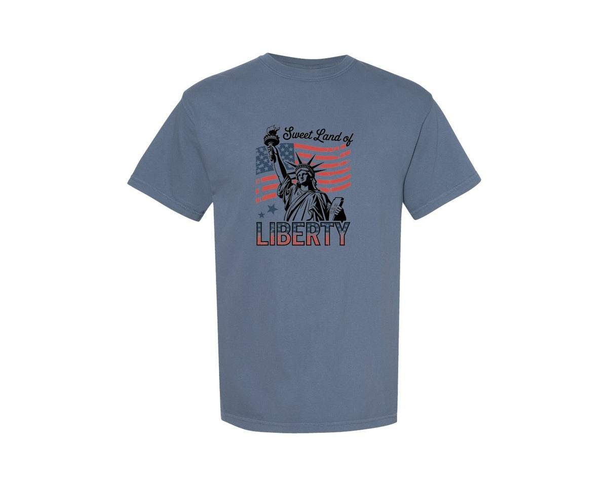 brand:Comfort Colors|color:Blue Jean|4Th Of July Independence Day Graphic T-Shirt