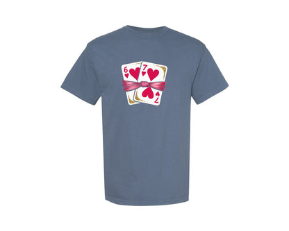 brand:Comfort Colors|color:Blue Jean|67 Playing Cards Six Seven Valentines Da Graphic T-Shirt