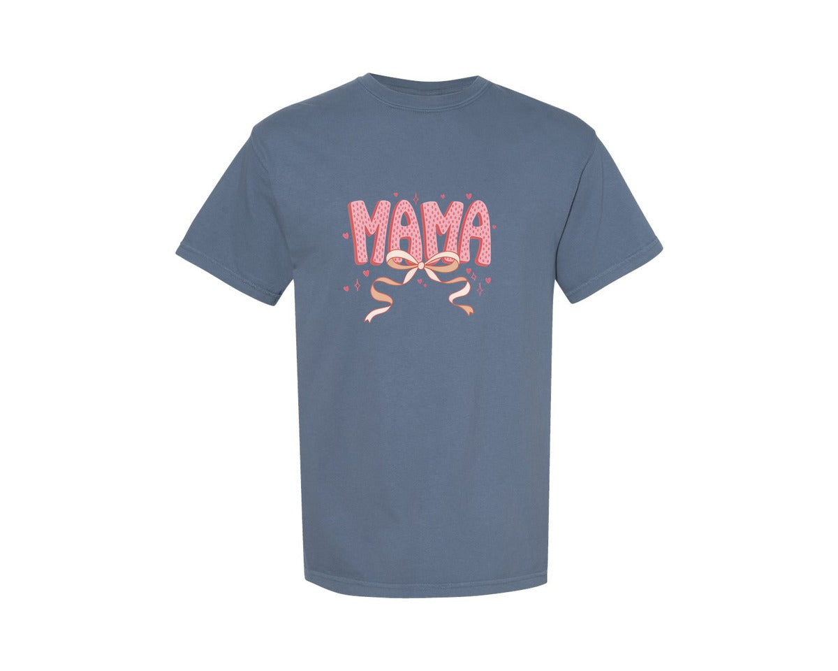 brand:Comfort Colors|color:Blue Jean|Coquette Valentine Mama Valentines 2 Graphic T-Shirt