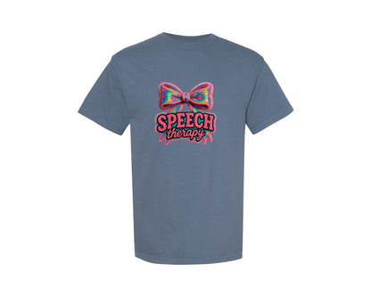brand:Comfort Colors|color:Blue Jean|Yarn Speech Therapy Mental Health Graphic T-Shirt