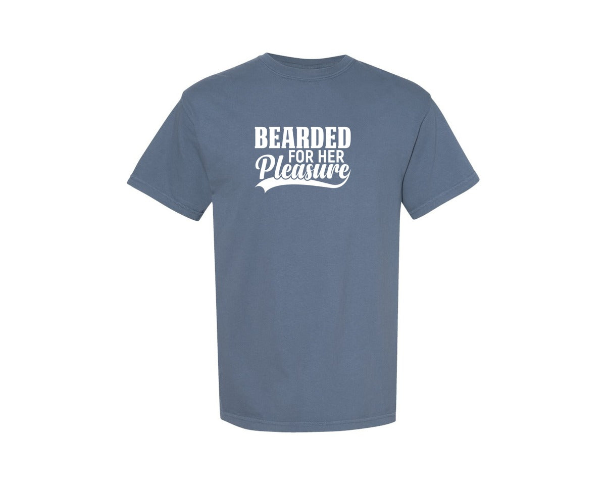 brand:Comfort Colors|color:Blue Jean|Bearded For Her Pleasure File Graphic T-Shirt