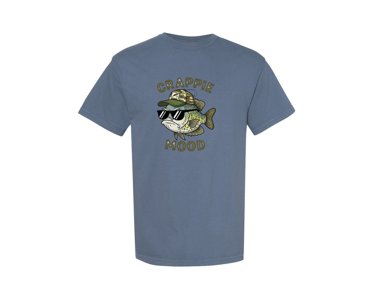 brand:Comfort Colors|color:Blue Jean|Crappie Mood Funny Fishing 2 Graphic T-Shirt