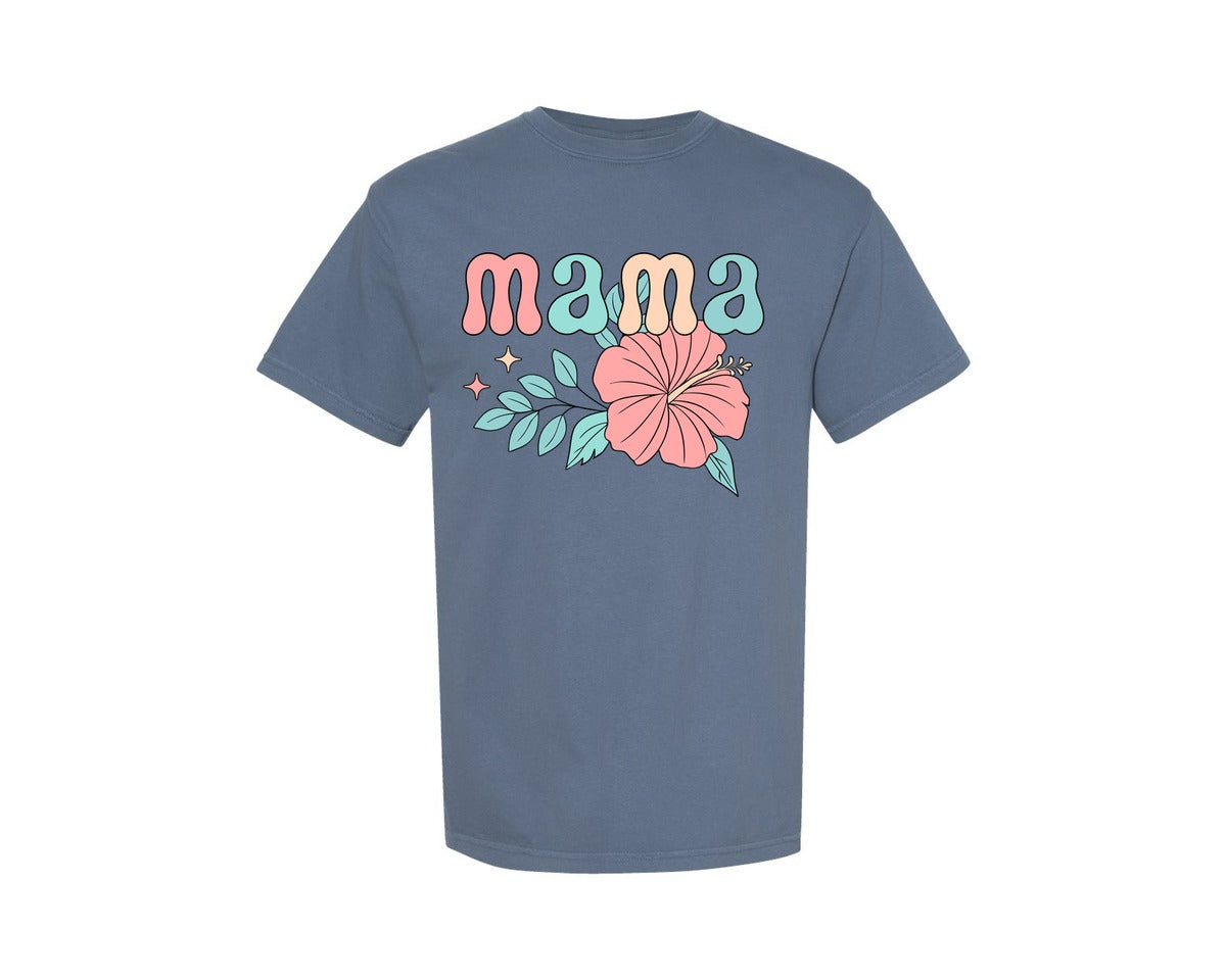 brand:Comfort Colors|color:Blue Jean|Mama Mom T Shirt 4 Graphic T-Shirt