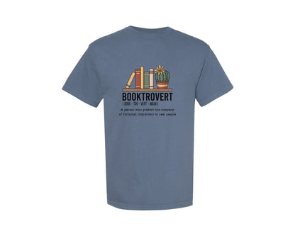 brand:Comfort Colors|color:Blue Jean|Booktrovert Funny Reading Graphic T-Shirt