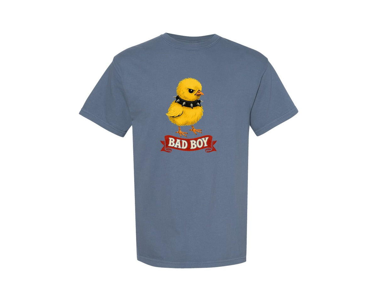 brand:Comfort Colors|color:Blue Jean|Bad Boy Bad Chick Funny Chick Graphic T-Shirt