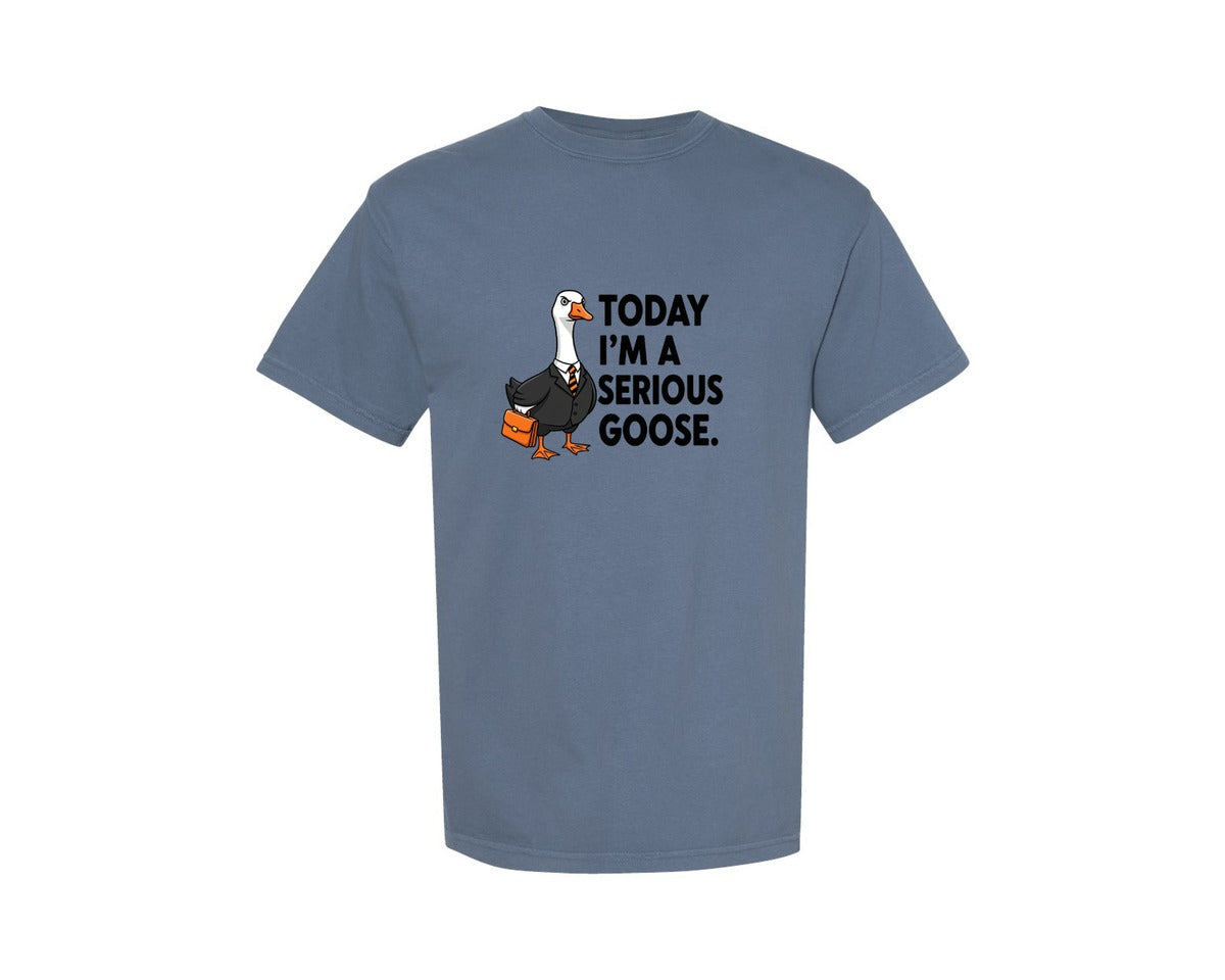 brand:Comfort Colors|color:Blue Jean|Funny Goose Today Im A Serious Goose Pn Graphic T-Shirt