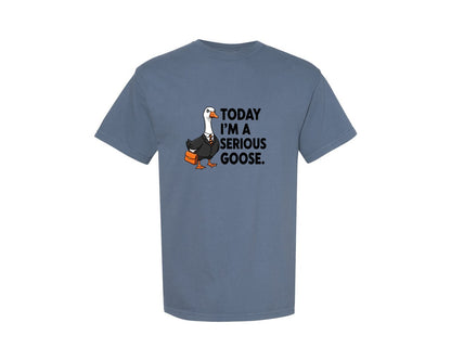brand:Comfort Colors|color:Blue Jean|Funny Goose Today Im A Serious Goose Pn Graphic T-Shirt