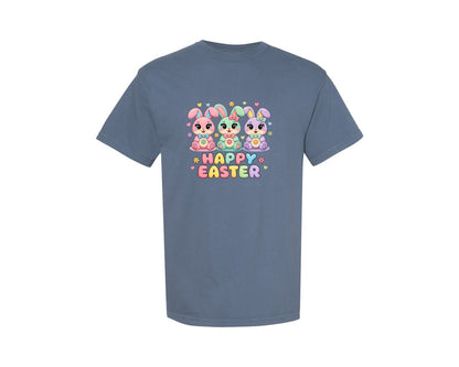 brand:Comfort Colors|color:Blue Jean|Happy Easter Easter Bunny 7 Graphic T-Shirt