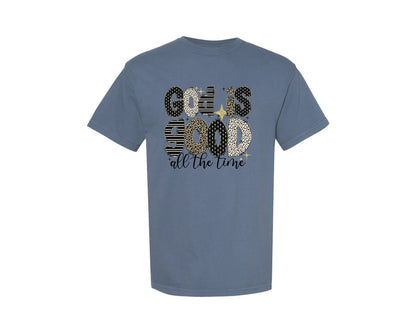 brand:Comfort Colors|color:Blue Jean|God Is Good All The Time 20 Graphic T-Shirt