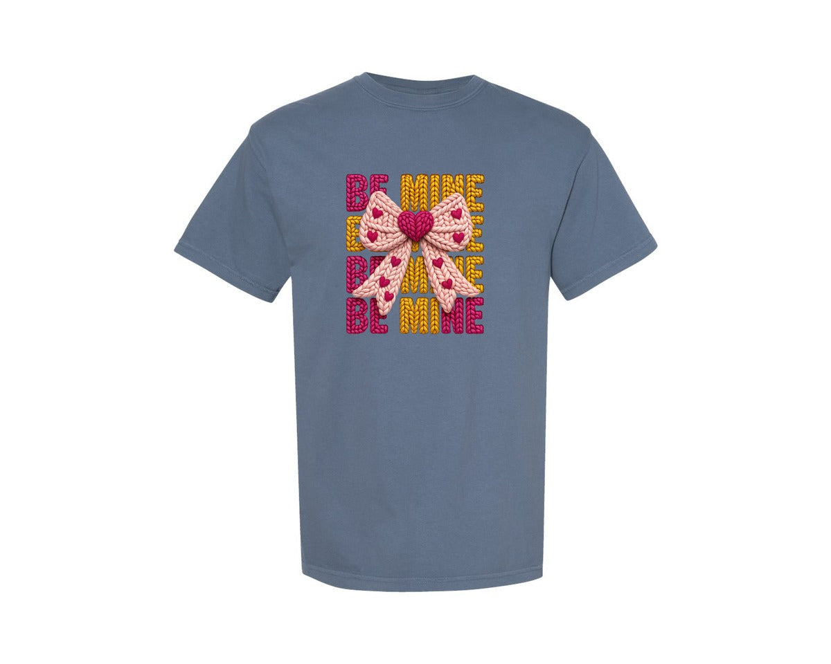 brand:Comfort Colors|color:Blue Jean|Crochet Valentines Day Coquette 2 Graphic T-Shirt