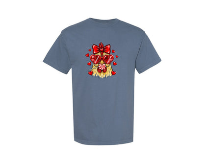 brand:Comfort Colors|color:Blue Jean|Cute Valentine Chicken 2 Graphic T-Shirt