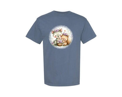 brand:Comfort Colors|color:Blue Jean|Couple Animals Round Tshirt 29 Graphic T-Shirt