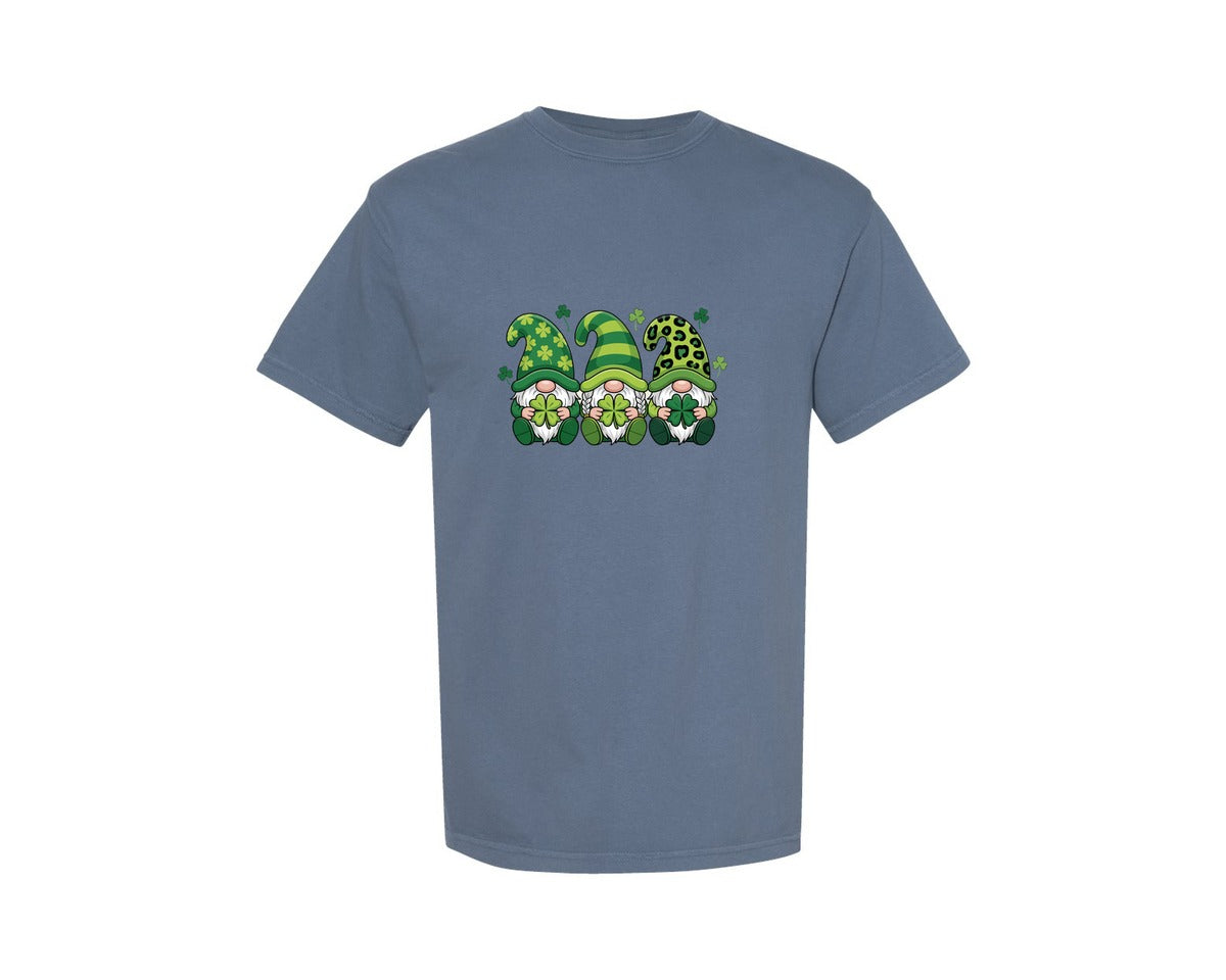 brand:Comfort Colors|color:Blue Jean|St Patricks Day Gnomes Lucky Graphic T-Shirt