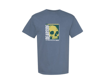brand:Comfort Colors|color:Blue Jean|Grunge Skull Graphic Illustration Design Graphic T-Shirt