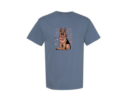 brand:Comfort Colors|color:Blue Jean|Valentine German Shepherd T Shirt Graphic T-Shirt