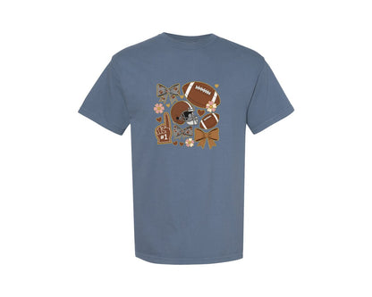 brand:Comfort Colors|color:Blue Jean|Football Mama Game Day Graphic T-Shirt