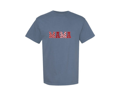 brand:Comfort Colors|color:Blue Jean|Red Mama Valentine Mama Trendy Graphic T-Shirt