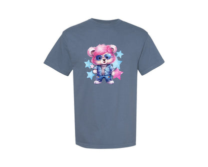 brand:Comfort Colors|color:Blue Jean|Cool Bear Graphic T-Shirt