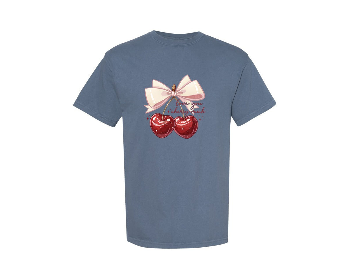 brand:Comfort Colors|color:Blue Jean|Love You Cherry Much Pngvalentine Graphic T-Shirt